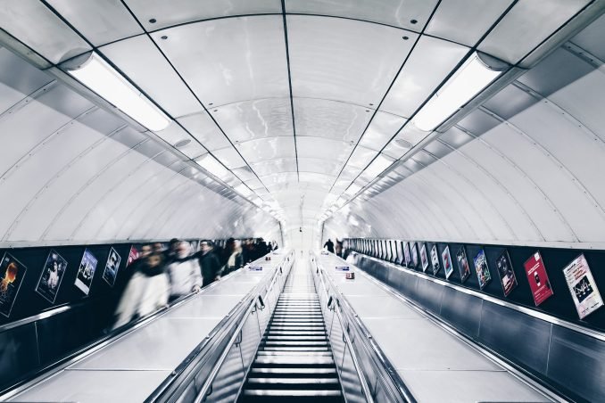 Escalator at a tube station