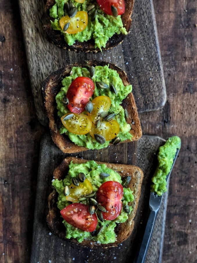 Smashed avocado on toast