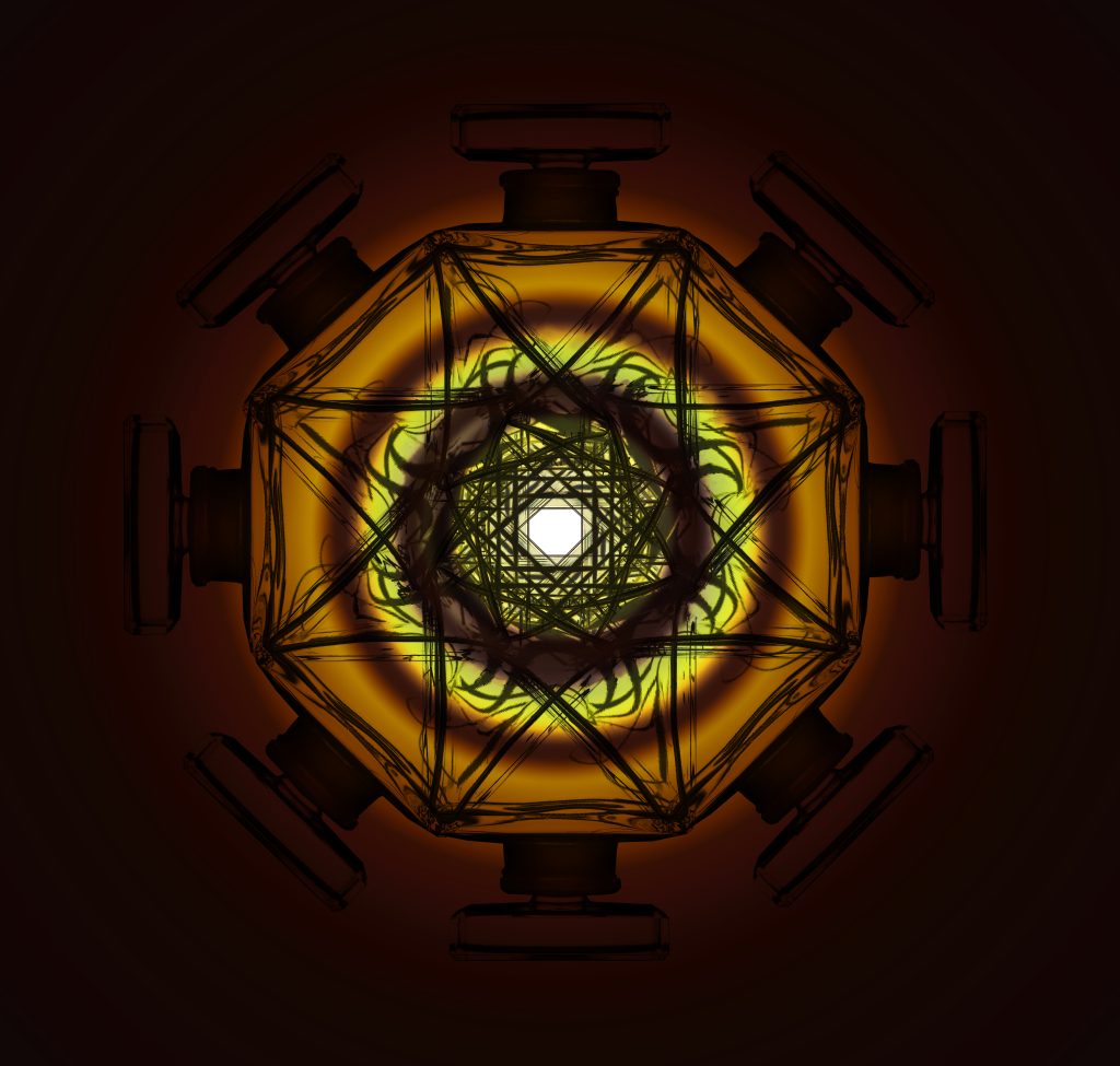 Abstract spinning circle of shapes