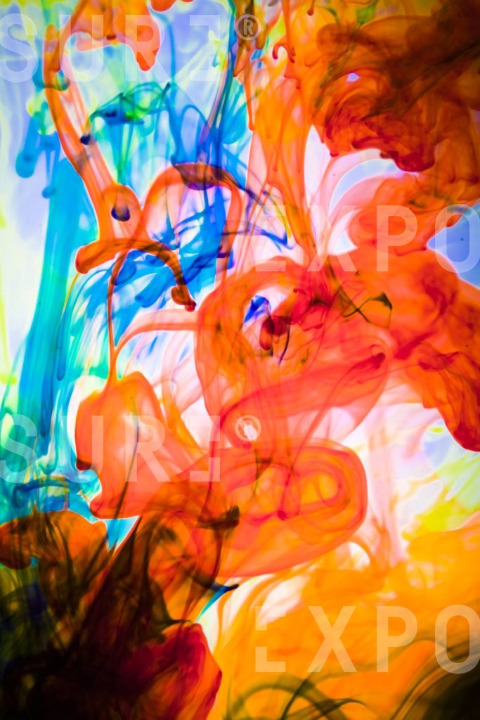 Coloured ink in water