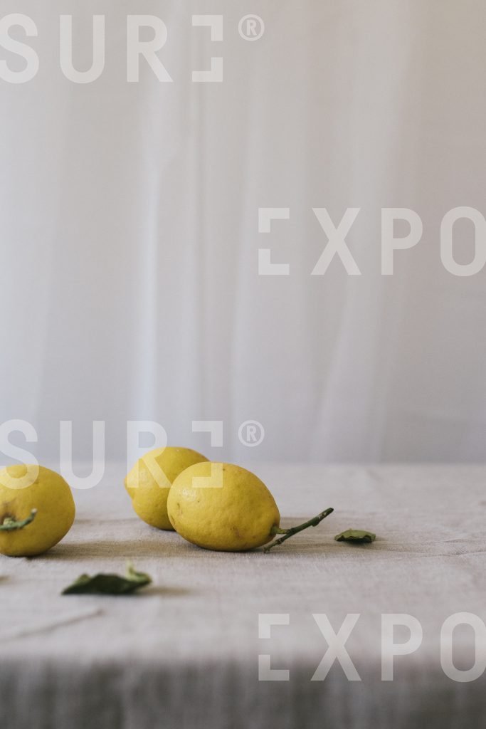 Lemons on a table top