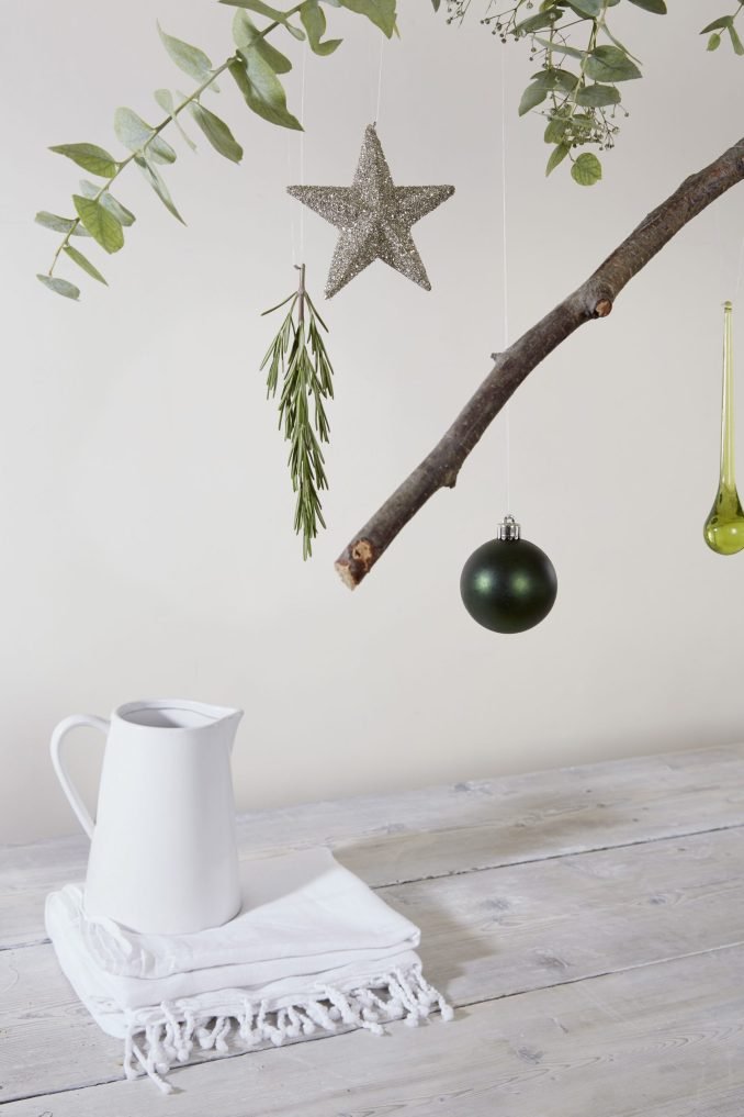 Christmas decorations hanging