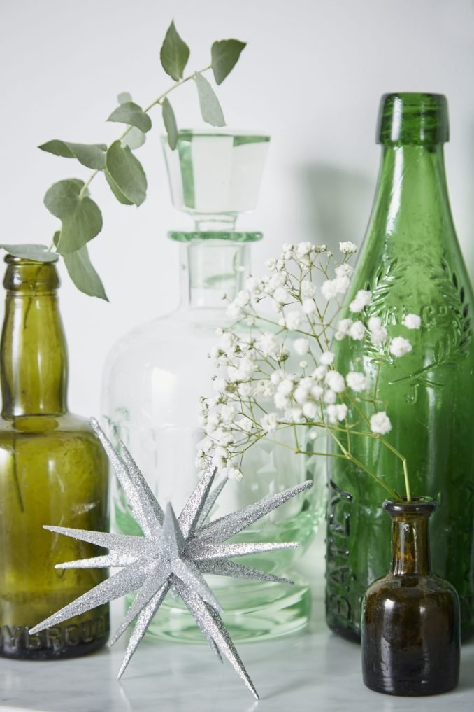 Green bottles and a star