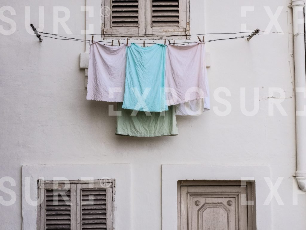 Pillowcases hung up