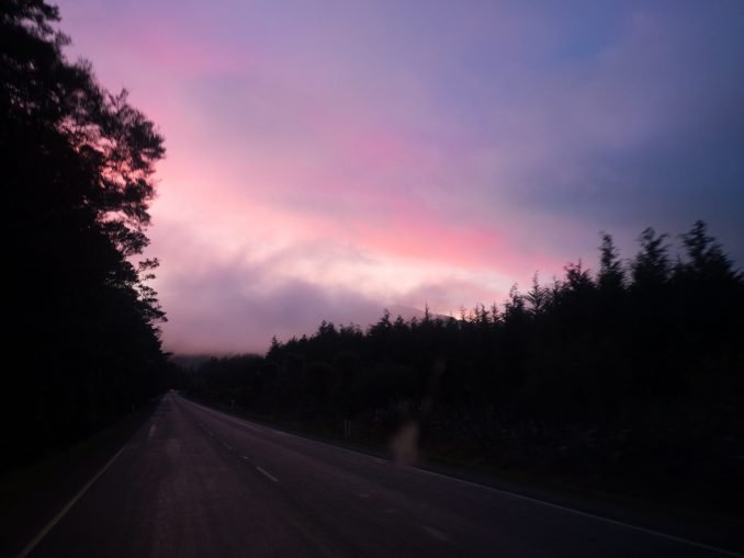Road Under Pink Sky