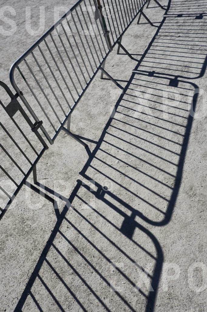 Steel fence and its silhouette
