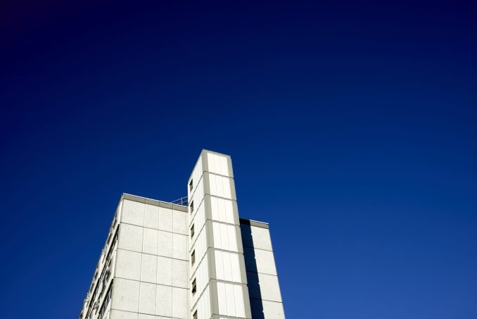 White tower block