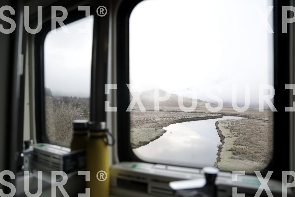 A winter Highland landscape from train window