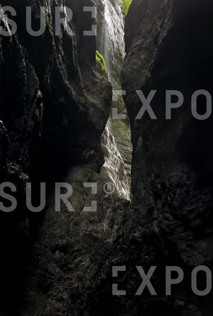Water tumbling into canyon