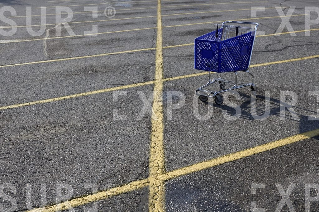 Shopping cart, empty bay, Detroit