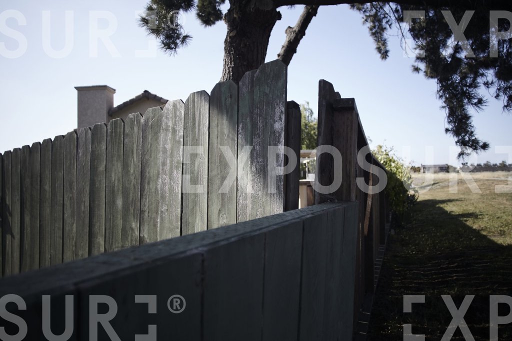 California, weathered suburban fence