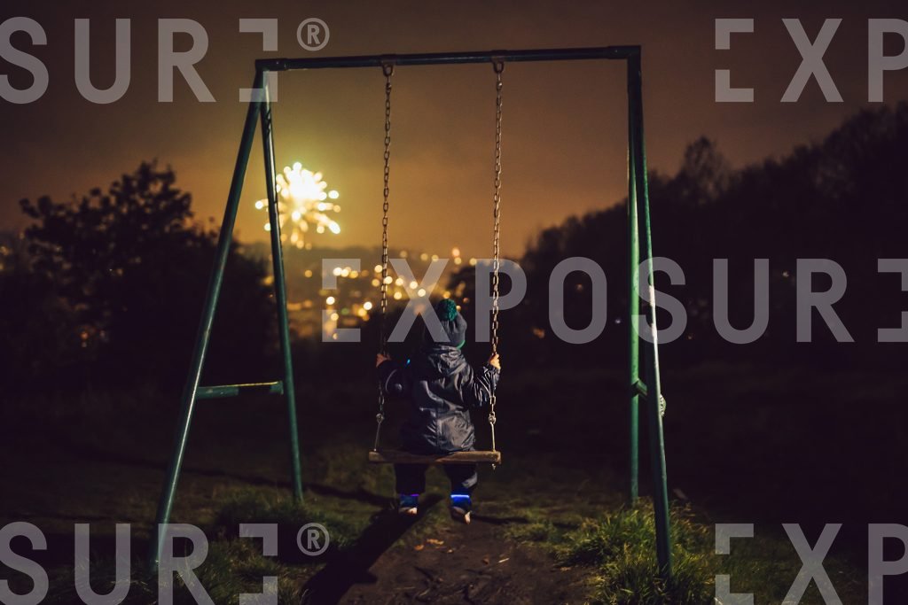 Child Watching Fireworks