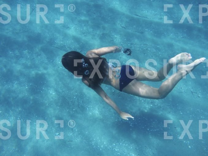 Girl underwater Greece 01