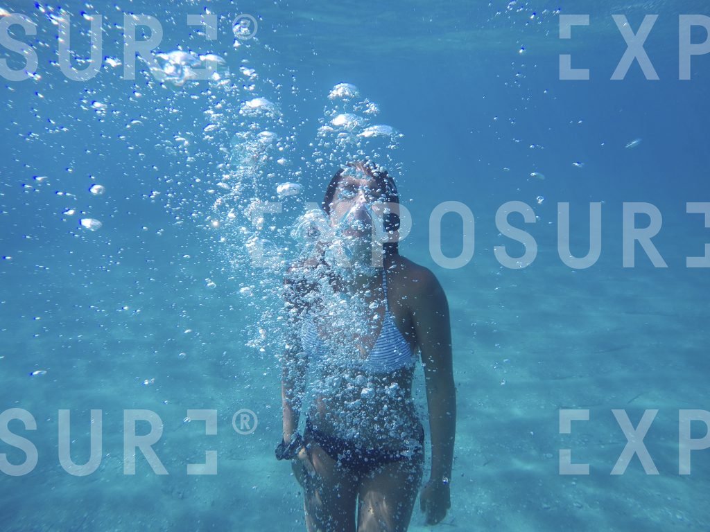 Girl underwater Greece 02