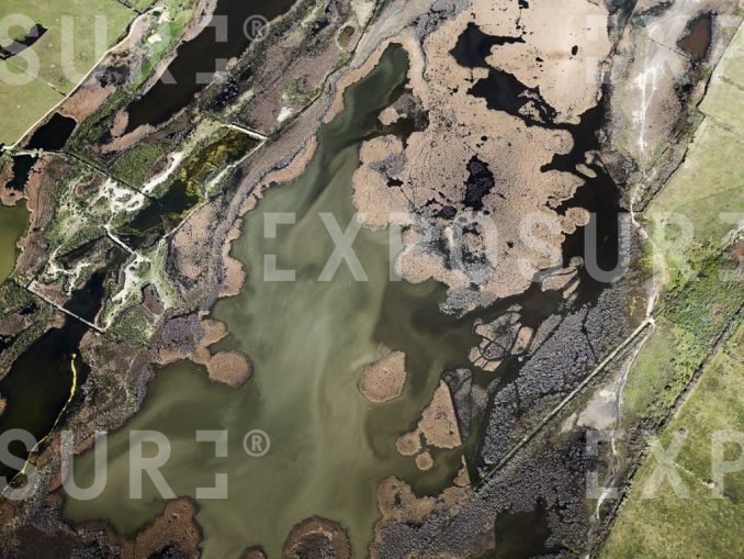 Aerial Green Water Landscape