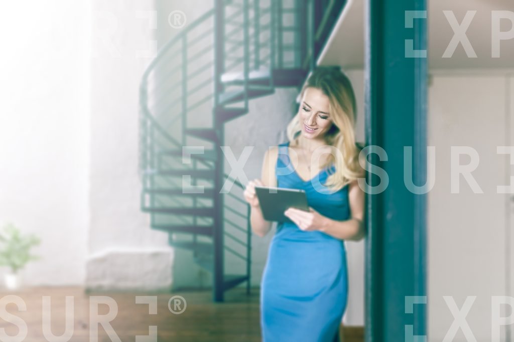 Businesswoman In Blue Dress