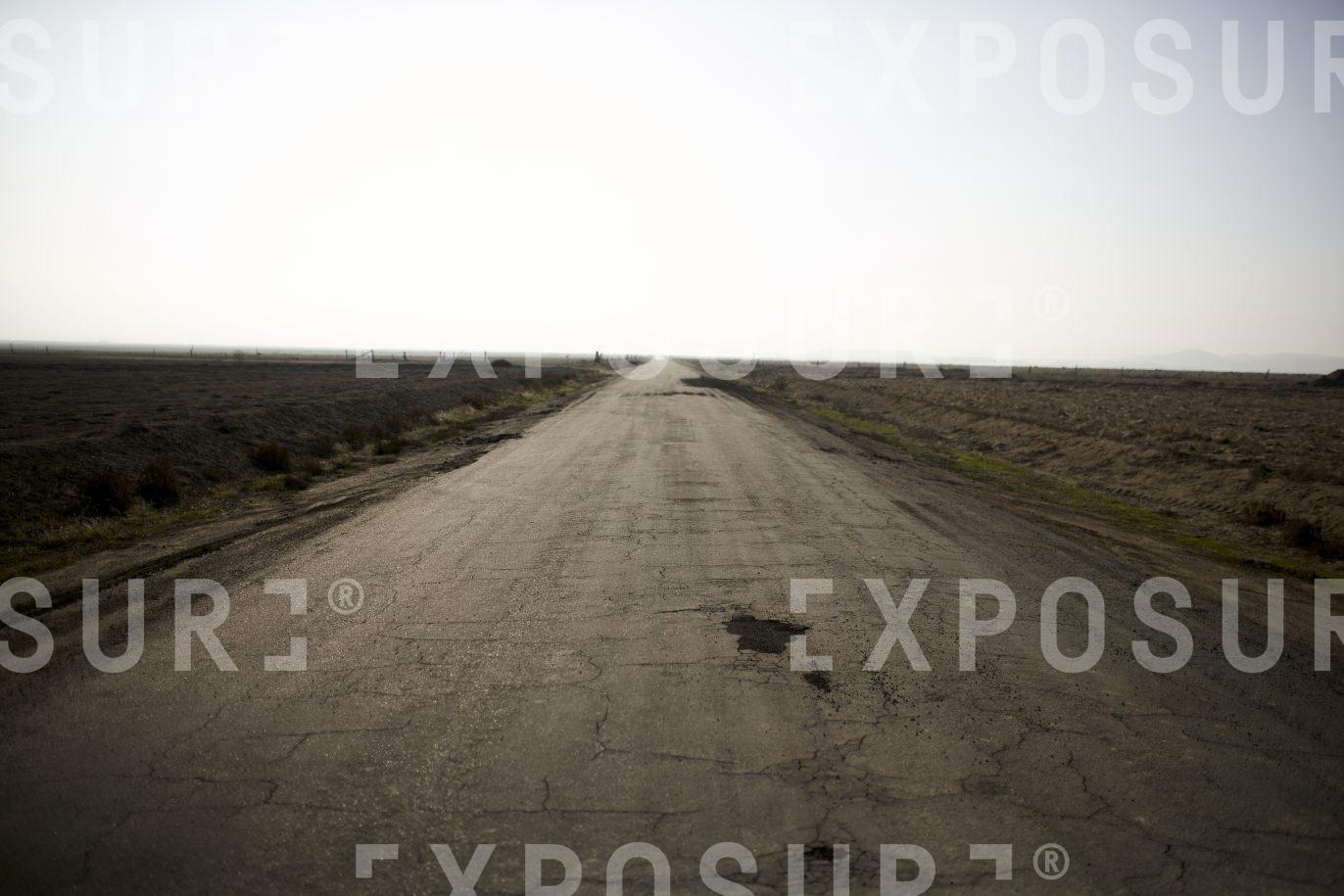 Desert road, dusk, California