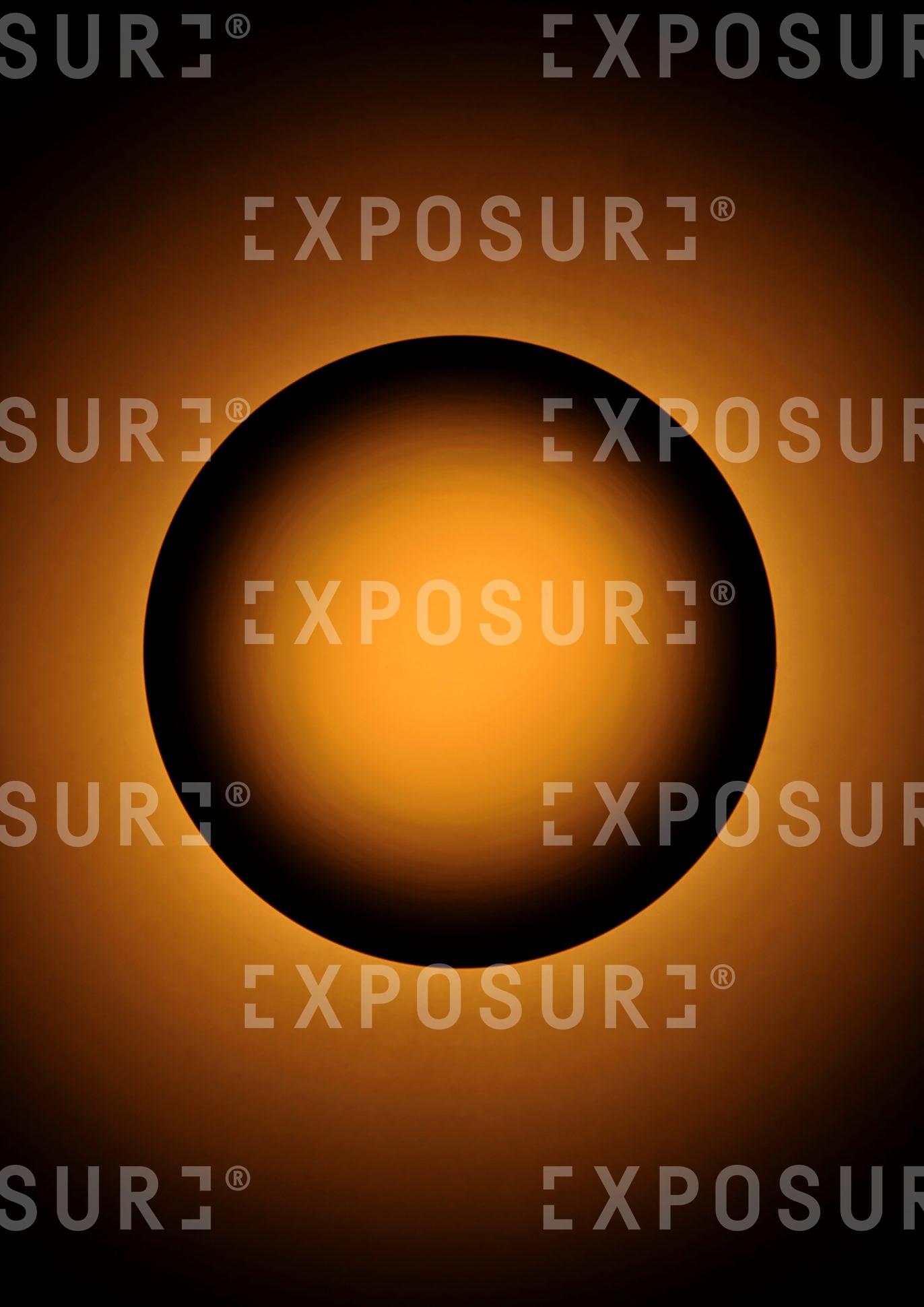 Warm floating abstract orange globe