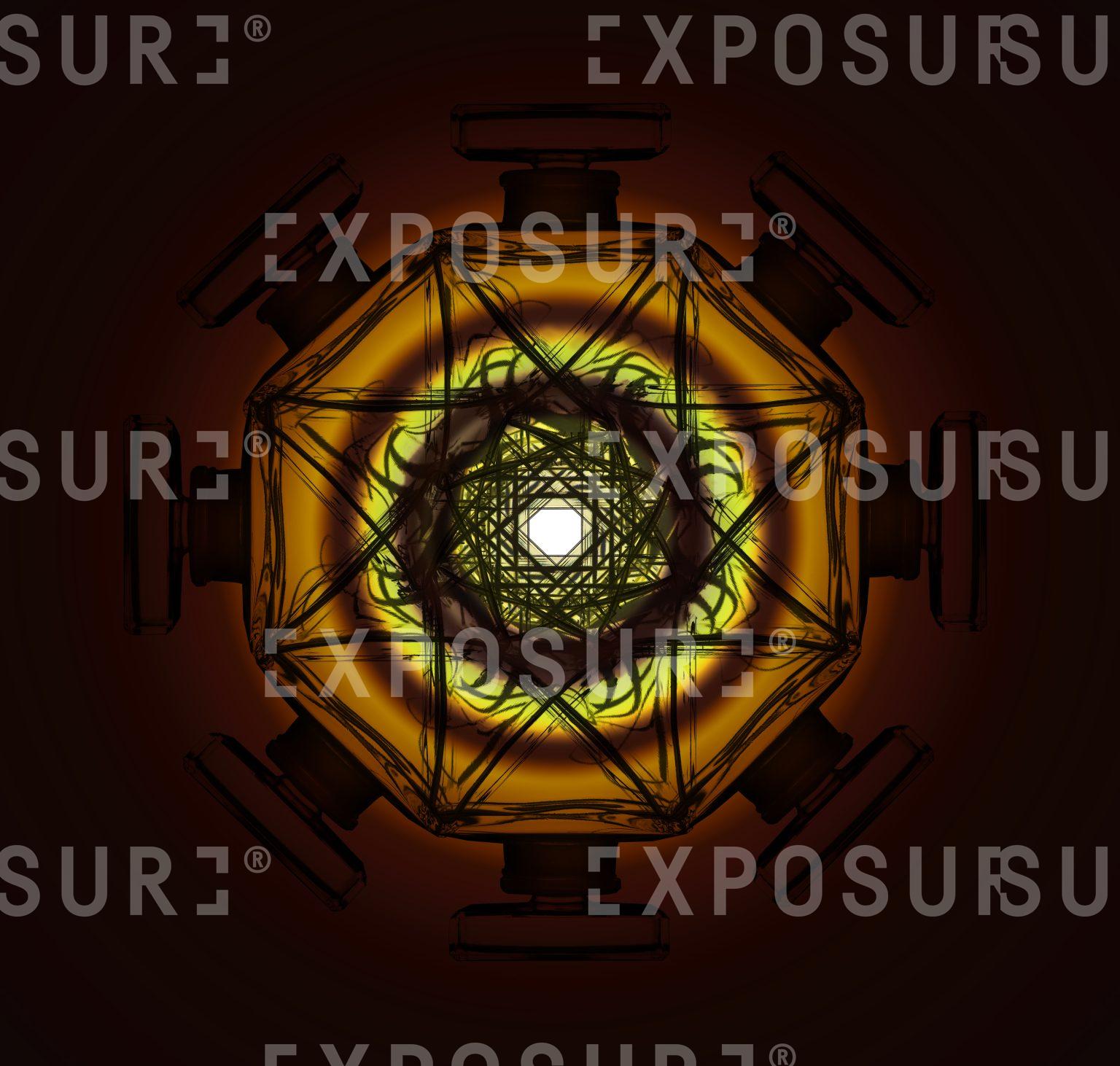 Abstract spinning circle of shapes