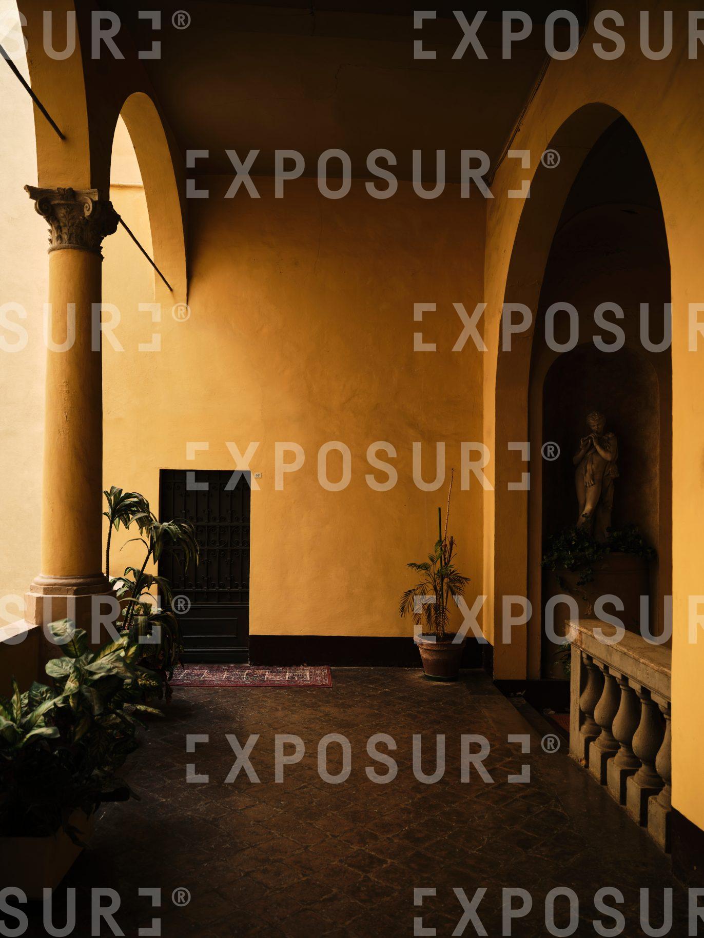 Yellow Italian courtyard