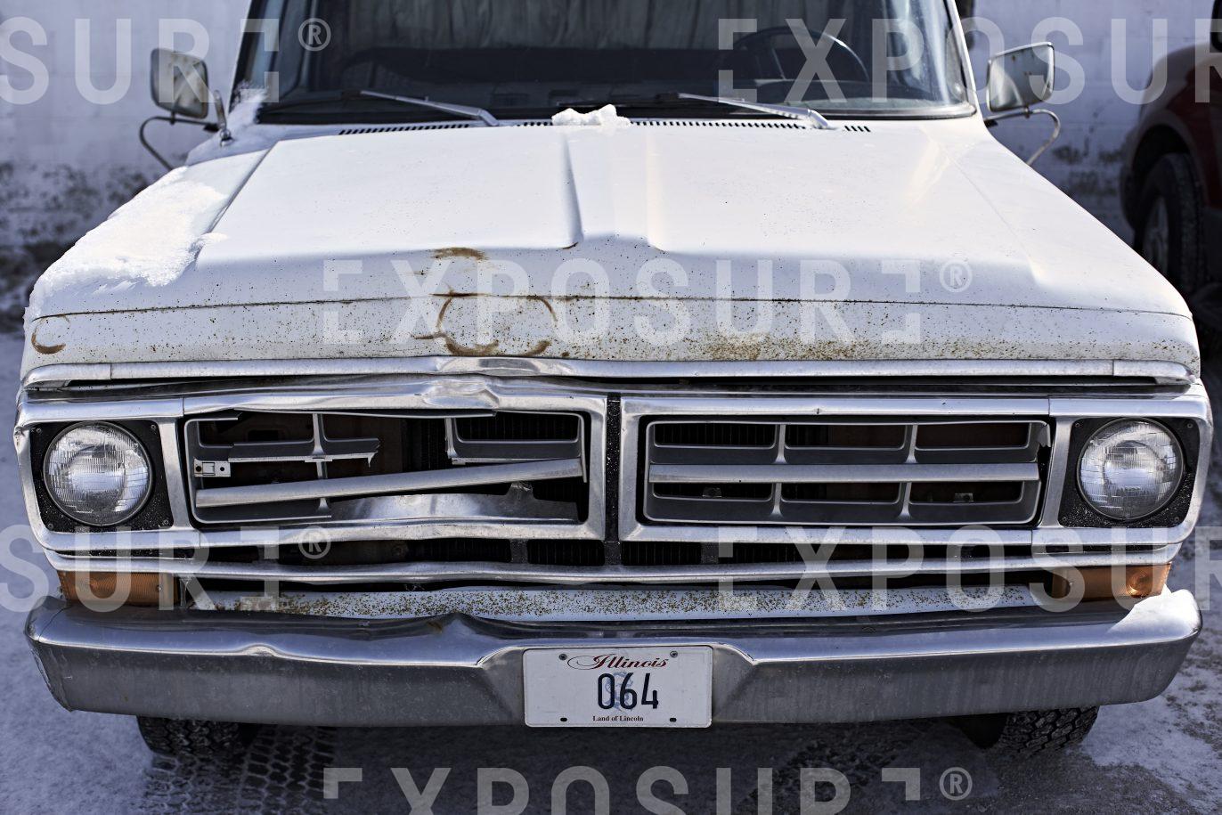 Old white pickup truck, Midwest