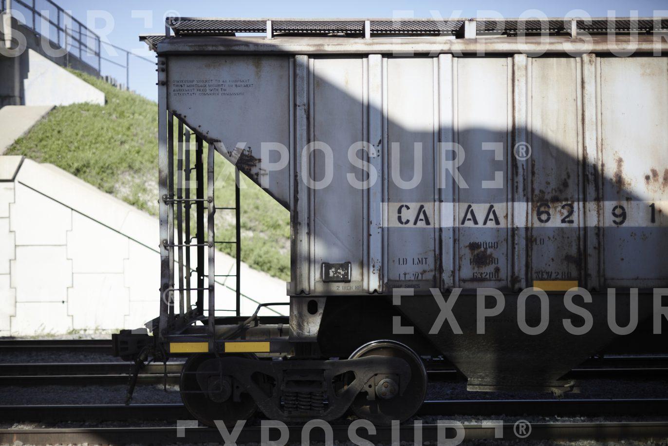 Illinois, railroad car in shadows