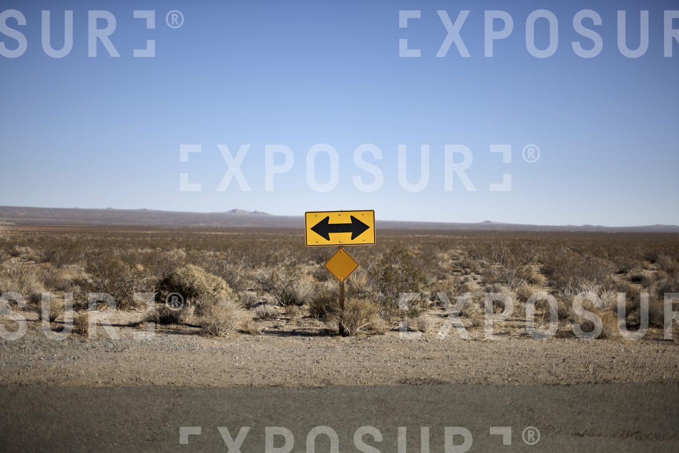 Two way traffic sign, California