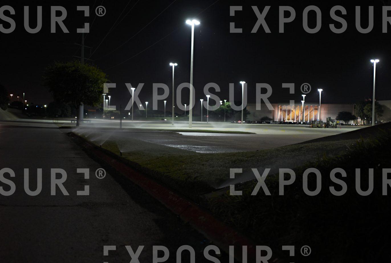 Watering the night time greensward