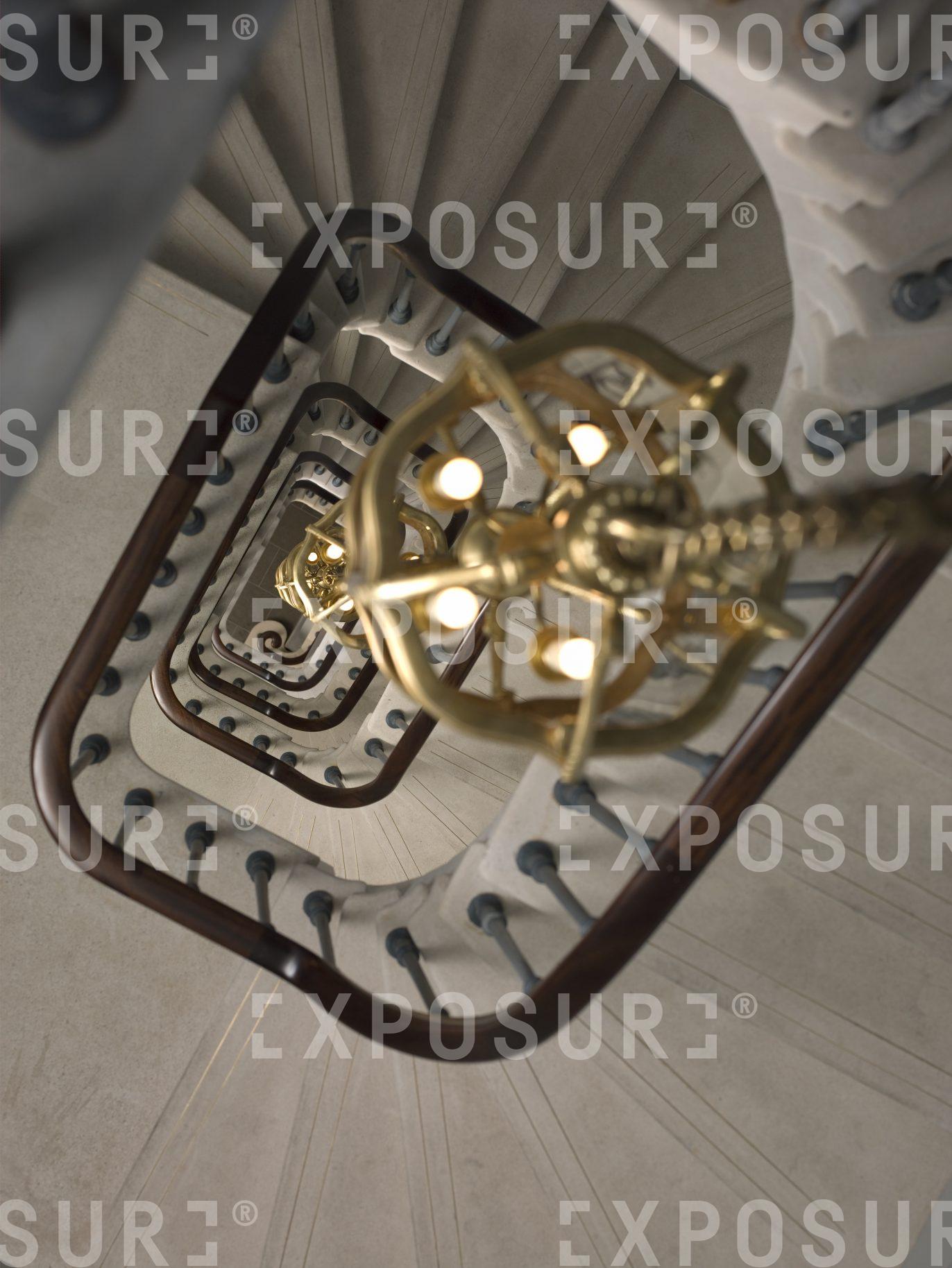 A Spiraling View Down The Stairs 01