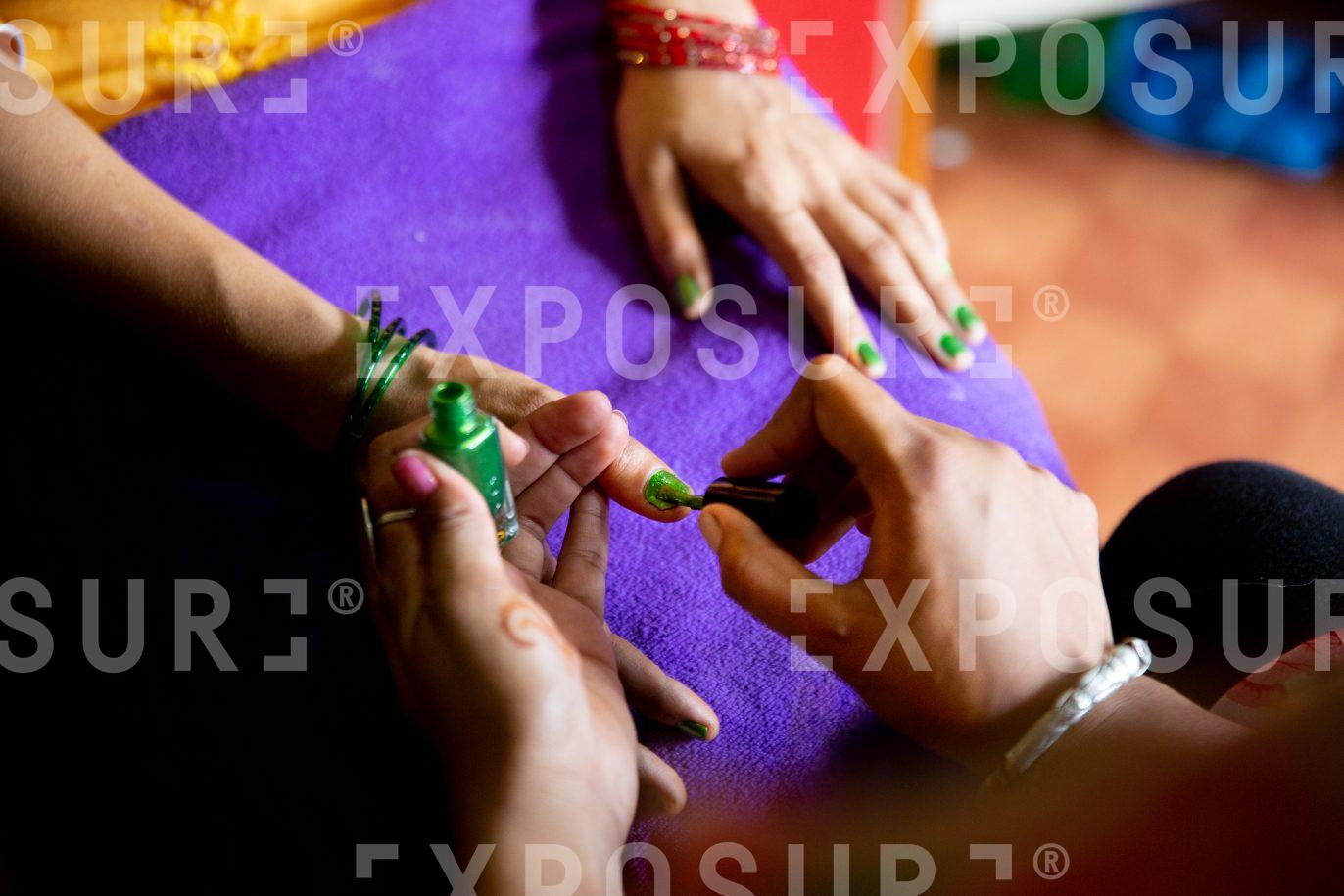 A nail bar in Nepal