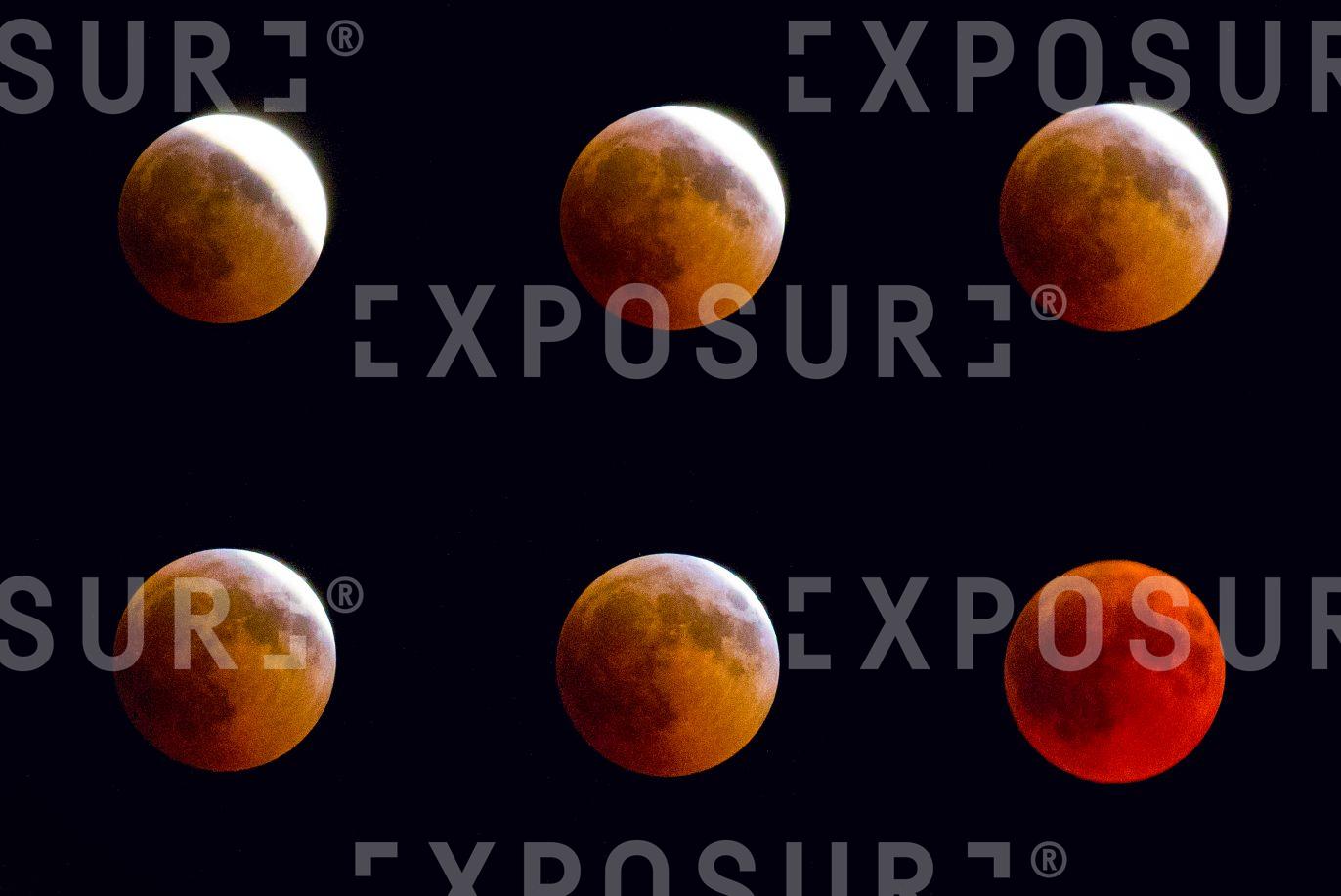 Blood moon eclipse