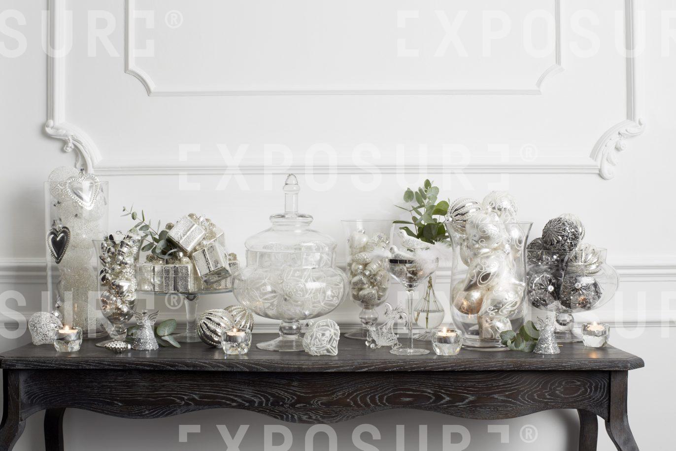 Christmas decoration sidetable