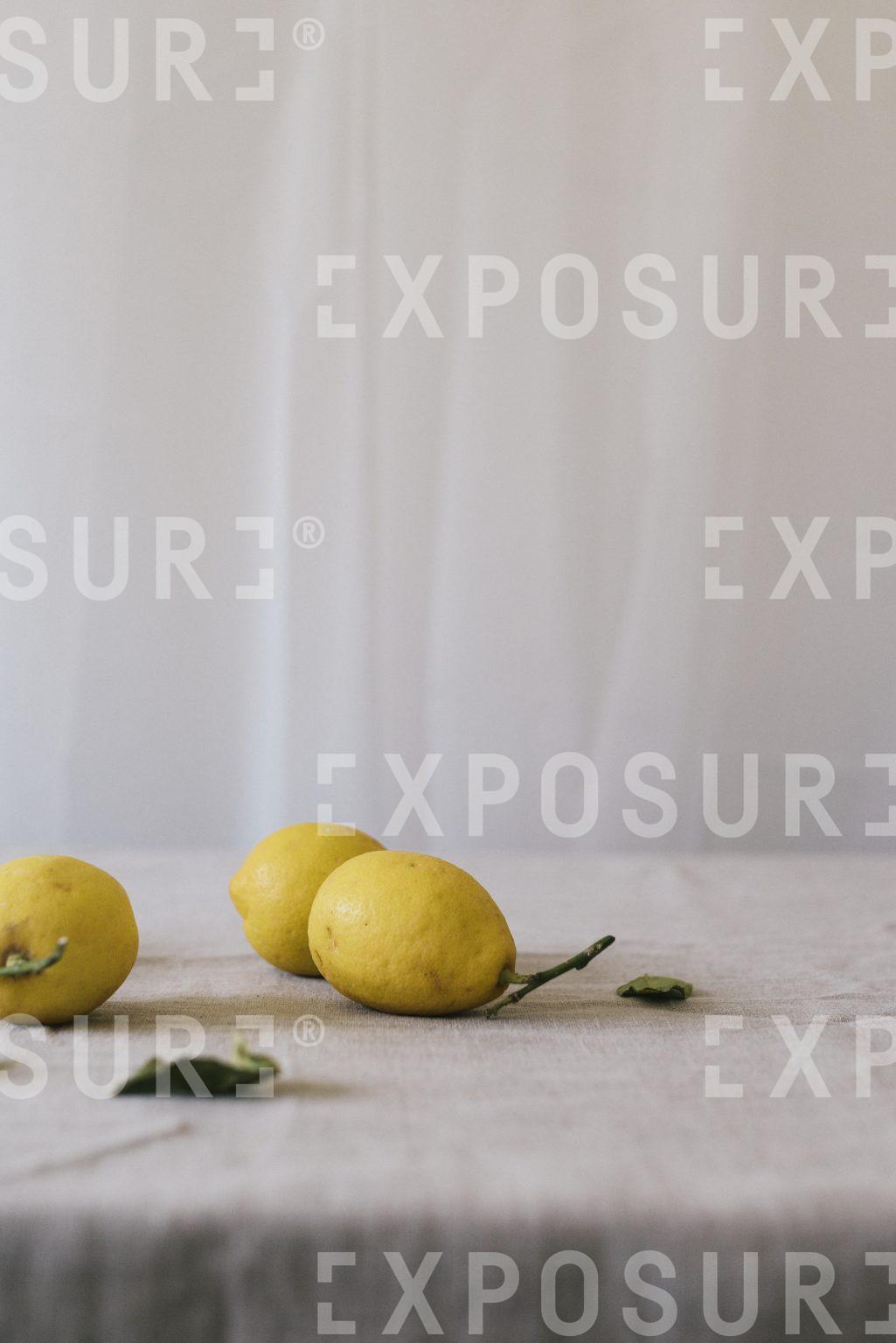 Lemons on a table top
