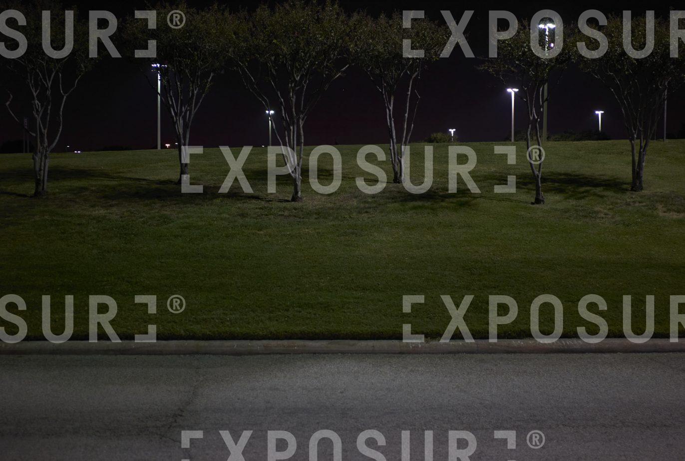 Texas parking lot, night time