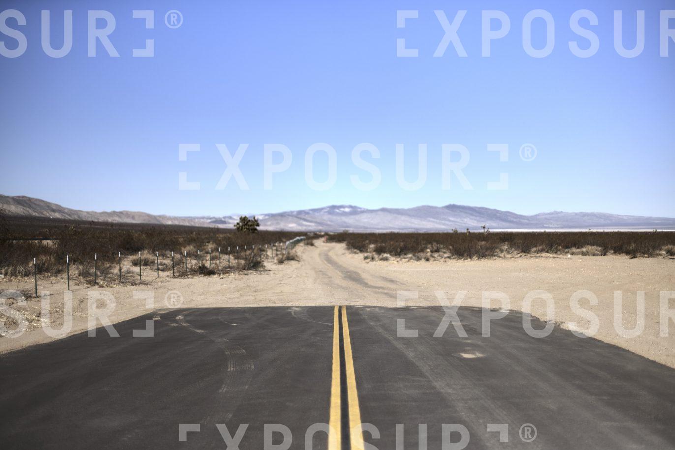 Dirt track in California desert