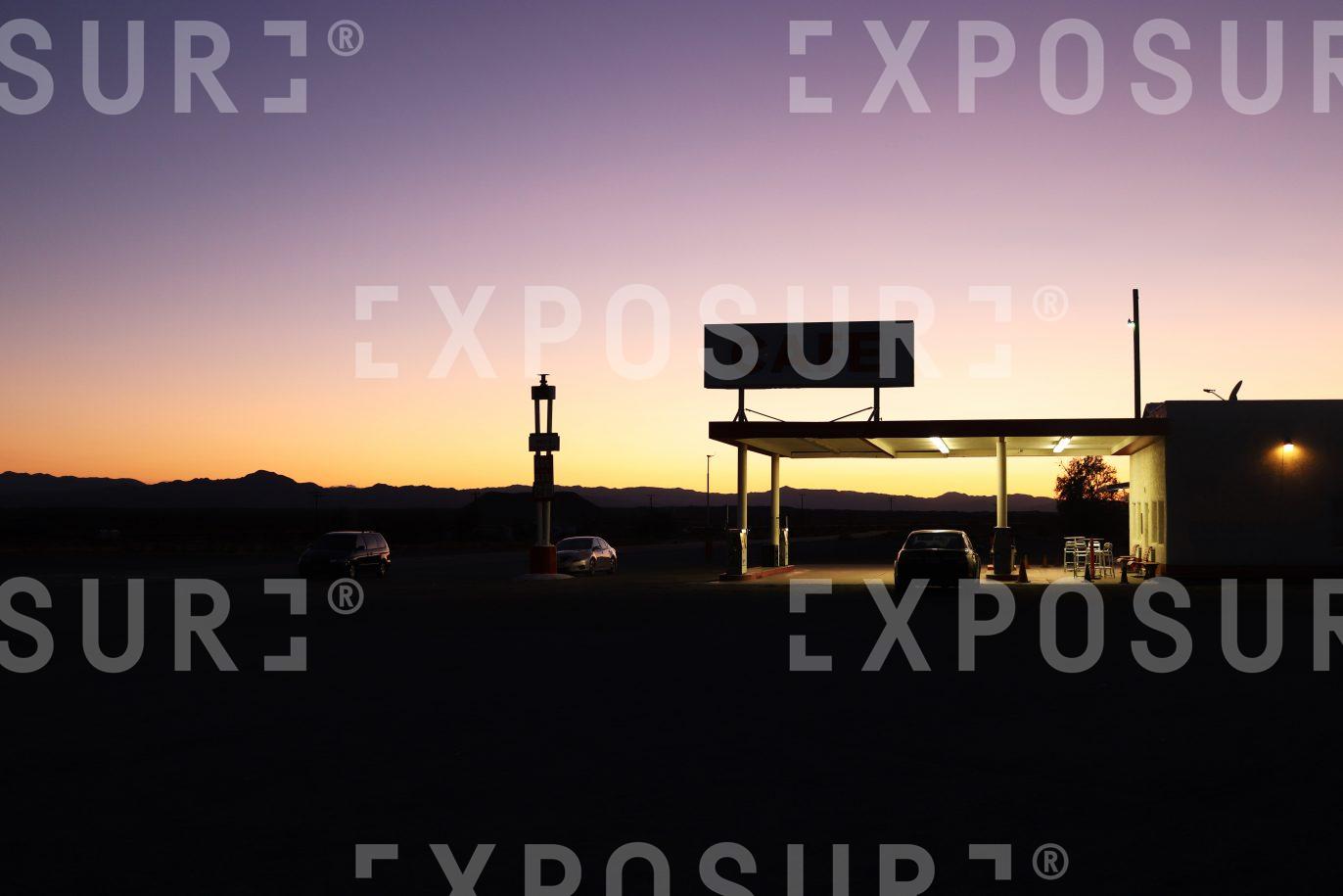 Sunset Gas Stop Route 66 USA