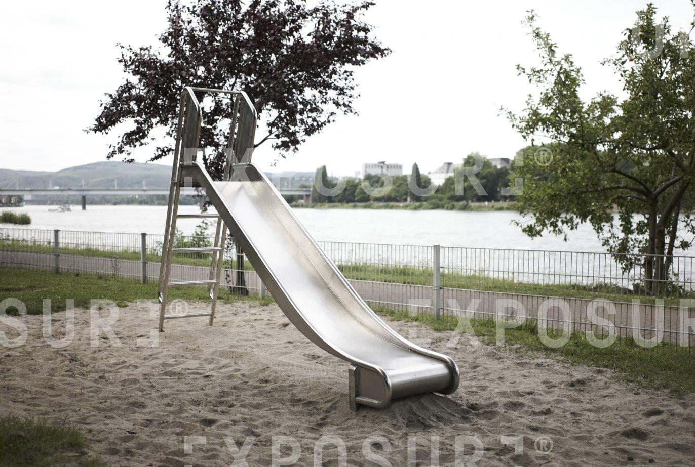 Children’s slide beside The Rhine