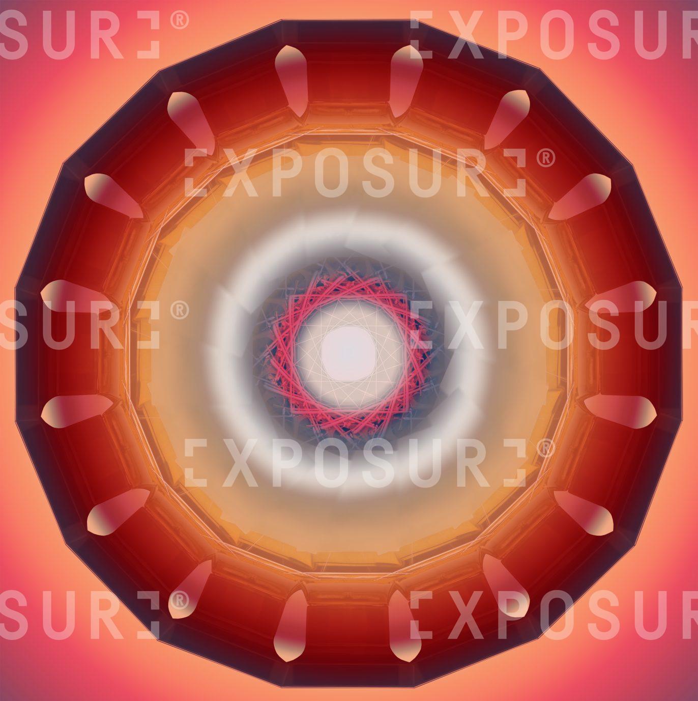 Abstract spinning circle of shapes