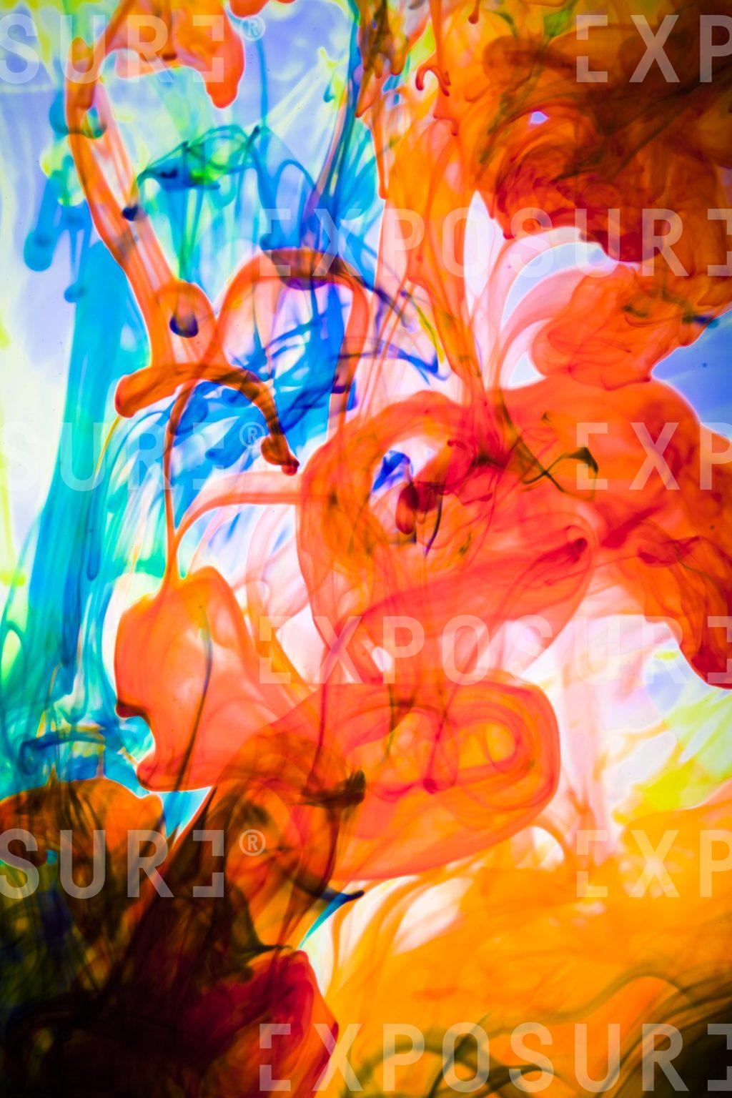 Coloured ink in water