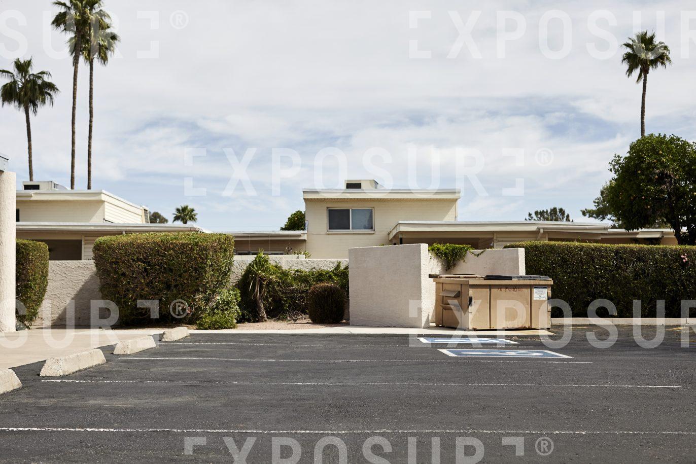 Arizona, parking lot and dumpster