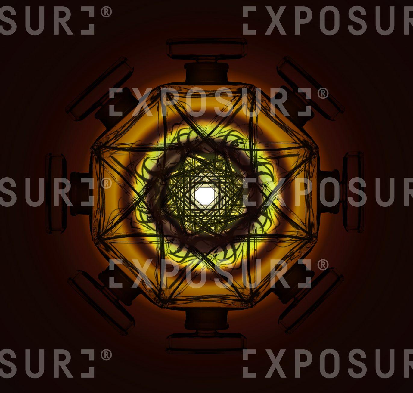 Abstract spinning circle of shapes