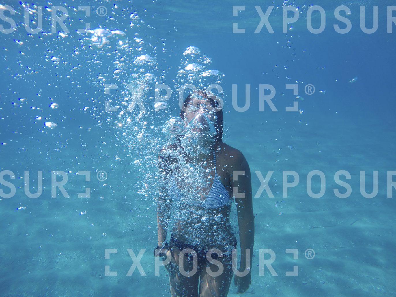 Girl underwater Greece 02