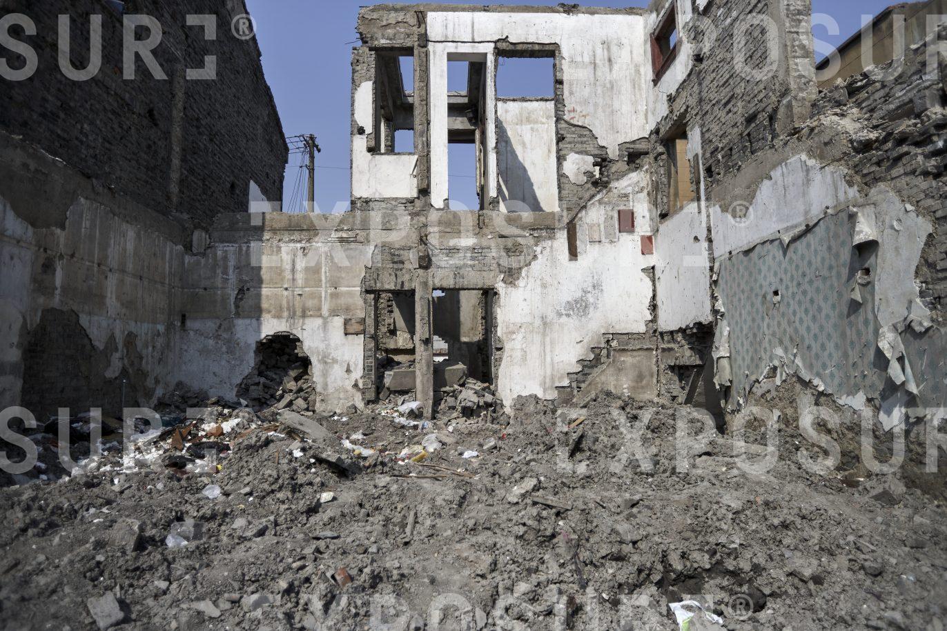 Residential demolition, Hongkou, China