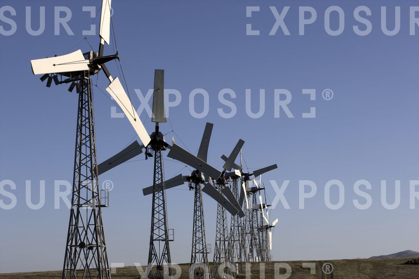 Old wind turbines, California