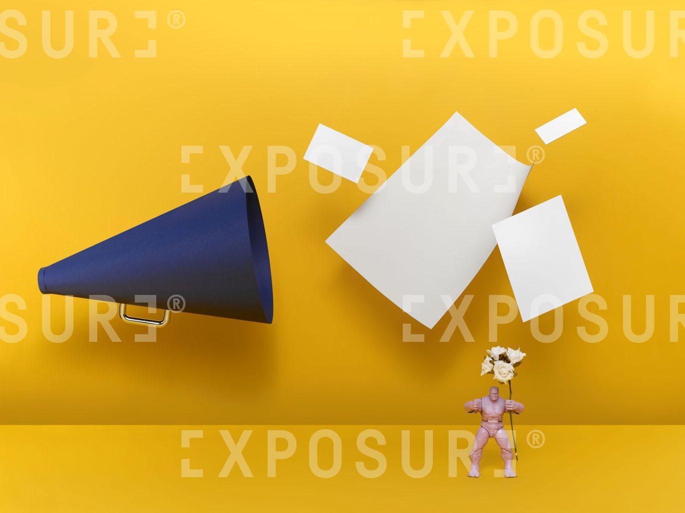 Megaphone and the angry man