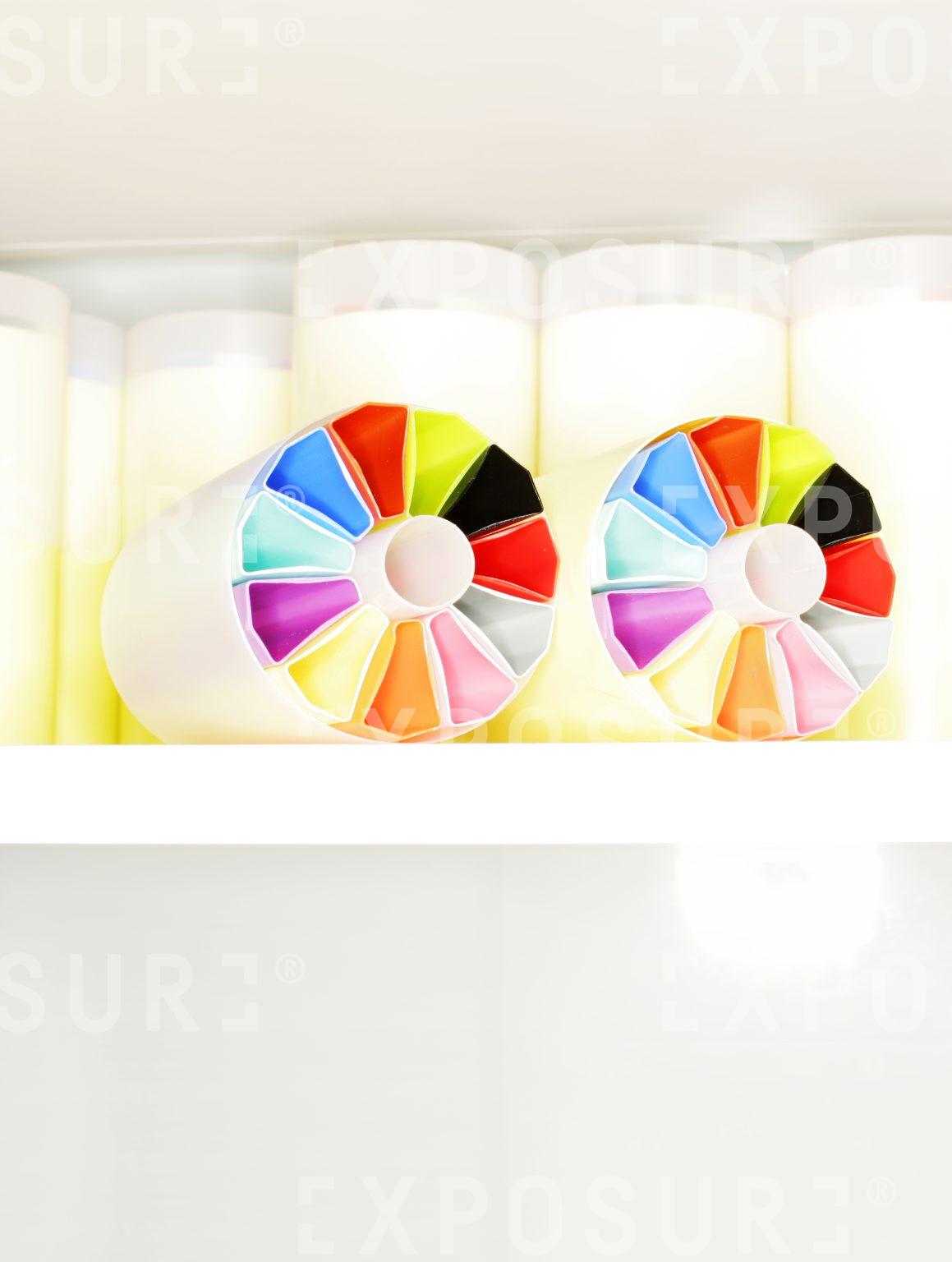 Colour laboratory containers