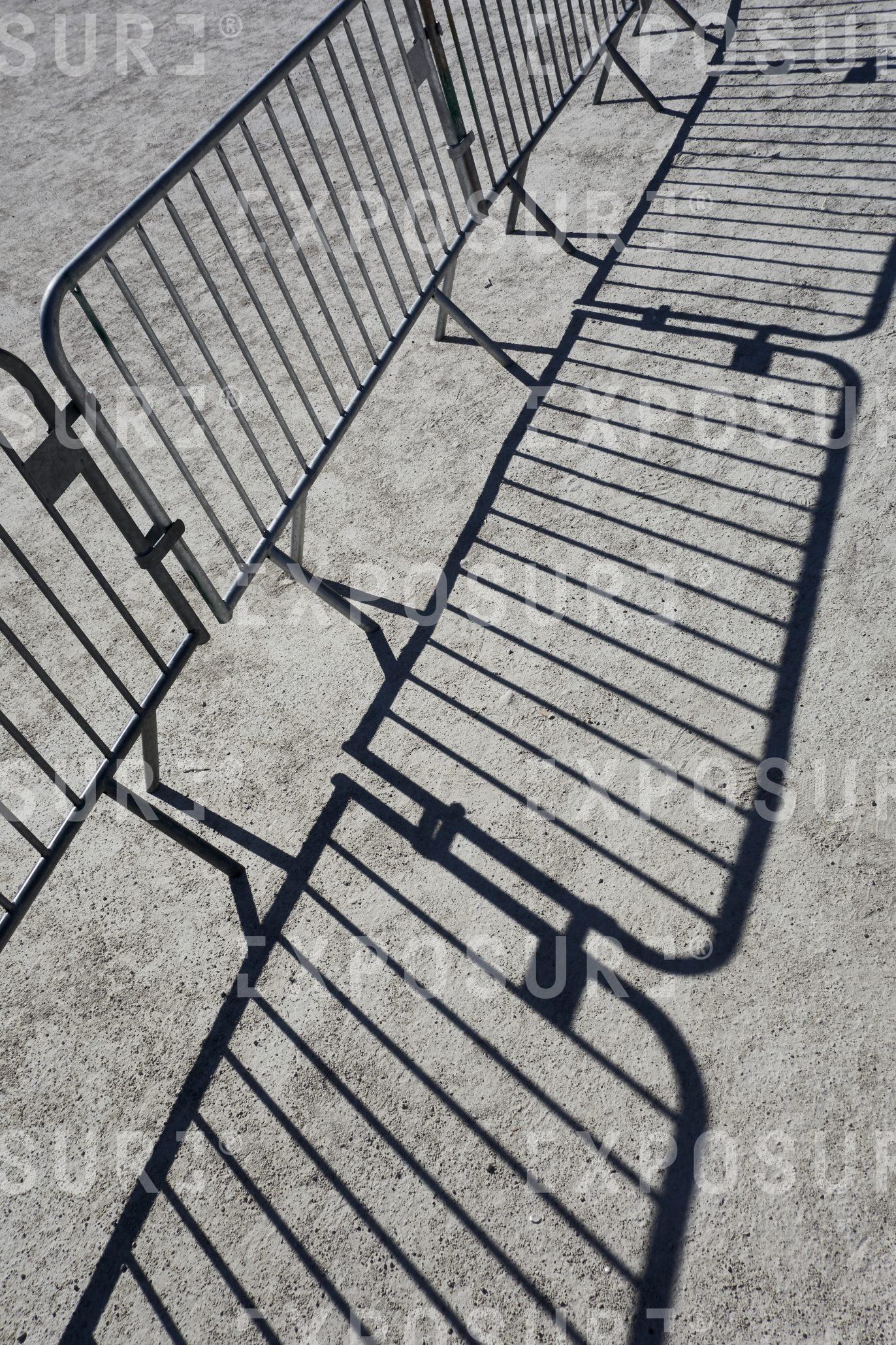 Steel fence and its silhouette