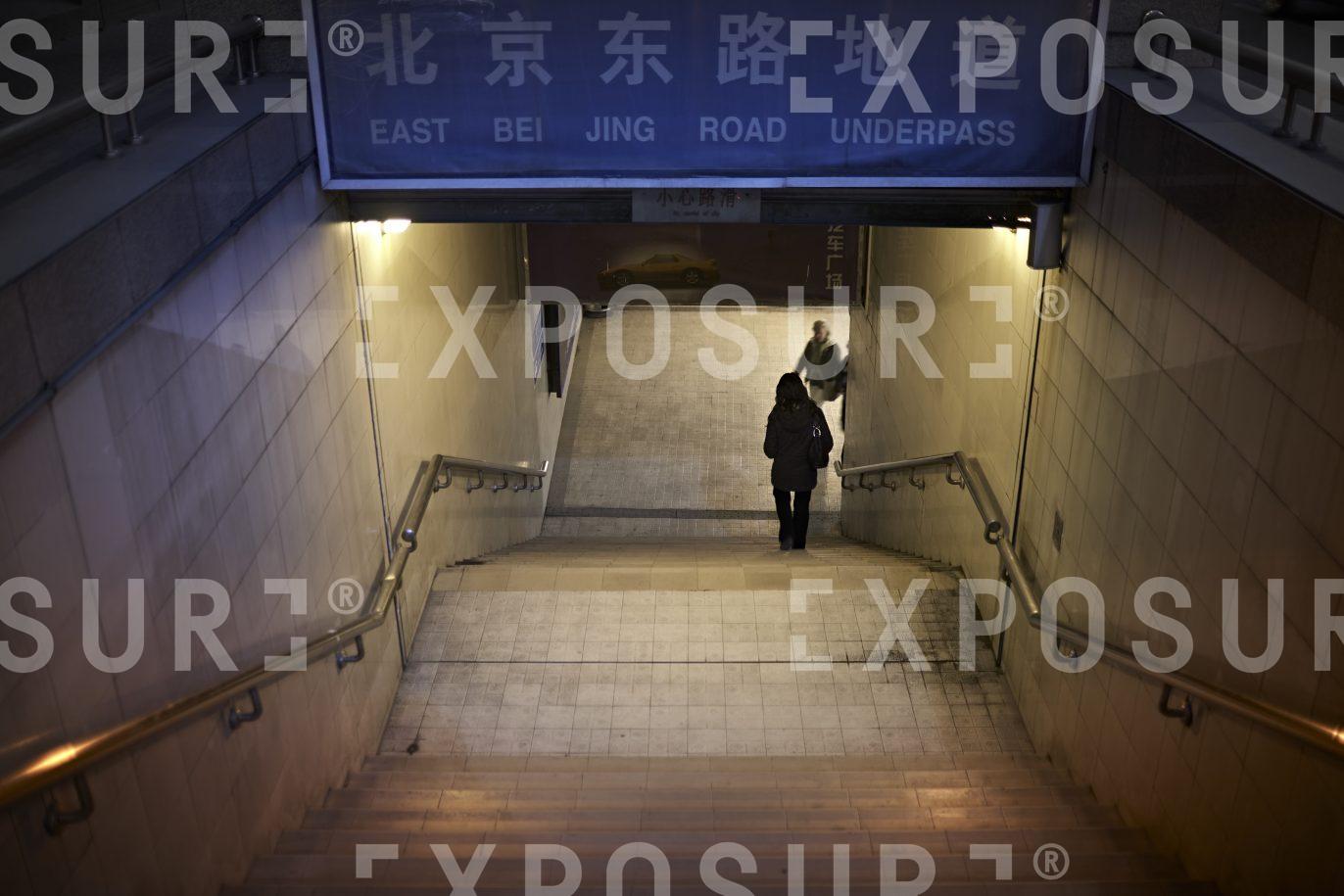 Pedestrians in subway, Shanghai