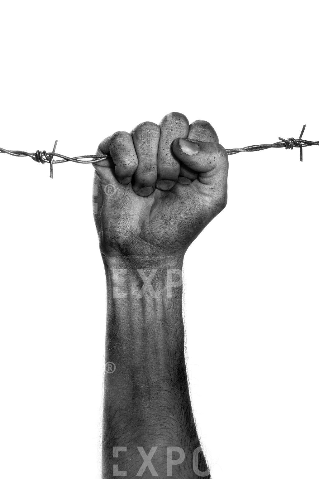 A portrait of a dirty right hand