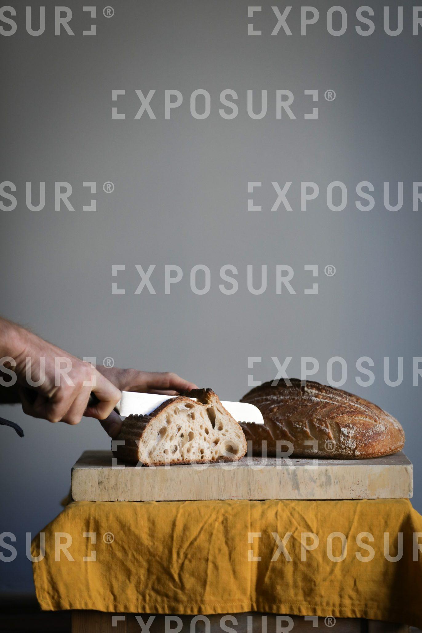 Slicing sourdough
